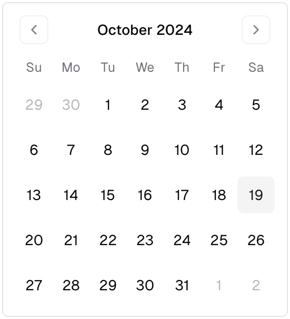 Calendar feature